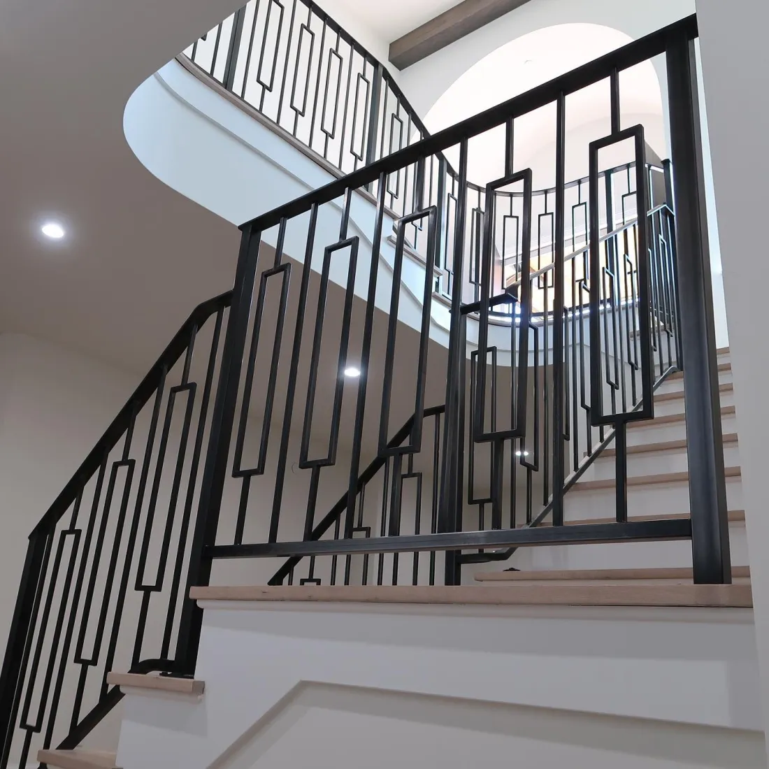Box-picket stair railing